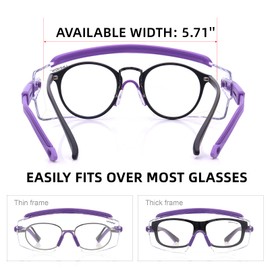 UKNOW Safety Goggles Over Glasses, Anti Fog Safety Glasses with Clear Wraparound Lens, ANSI Z87.1 Protective Eyewear