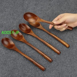 Spoons Set of 5 22cm Unpasted Natural Wood Spoons AOOSY Natural Lacquer Spoons Bento Box for Dining Room Salad Curry Soup Chinese Food Fried Rice Astragalus Safe