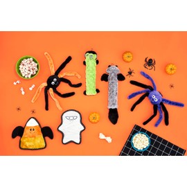 ZippyPaws - Jigglerz Holiday Tough No Stuffing Squeaky Plush Dog Toy with Crinkle Head and Tail