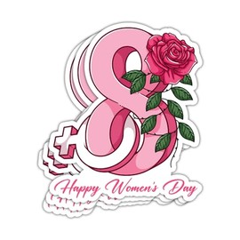 SUNHADO 8th March International Women's Day Stickers Women's History Month Stickers 'Rights Feminist 'Day Decorations 'Gifts Laptop Bottle Car Window