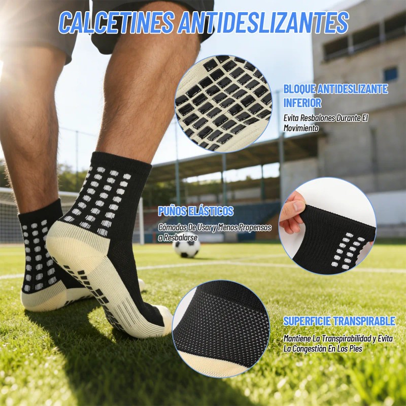 7 Calceta Antideslizantes Fútbol Y Manga Media Y Espinillera