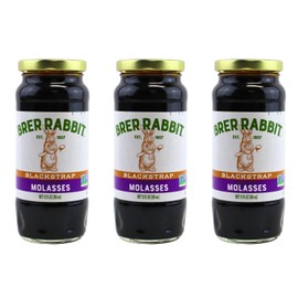 Brer Rabbit Molasses - Blackstrap, Mild Flavor, and Full Flavor - 3 Pack in 12 Ounce Glass Jars Bundled by Louisiana Pantry (Blackstrap)