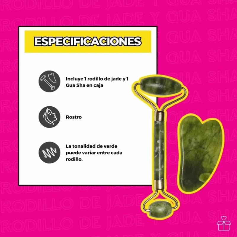 Rodillo De Jade Y Gua Sha Espátula Jade Facial En