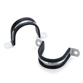 32mm/1.26in (20 PCS) 304 Stainless Steel Pipe Clamps with Rubber Cushion, Heavy-Duty 2 Holes U-Bracket Conduit Clips for HVAC, Electrical, Plumbing Fixing on Wood/Metal/Concrete fit for 1"PVC Pipe