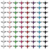 WANDIC 80Pcs Silver Plastic Cross Pendants 8 Colors Angel Wings