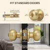 LOQRON Brushed Gold Keyed-NOT-Alike Flat Ball Door Knob with Keys