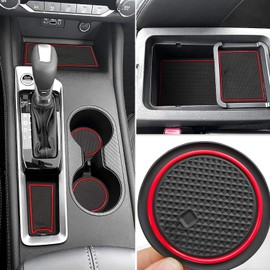 Auovo Anti Dust Mats for Altima Accessories 2019 2020 2021 2022 2023 Interior Custom Fit Door Pocket Liners Cup Holder Center Console Mats(14pcs/Set) (Red)