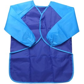 NEWSTYLE Children's Art Smock - Long Sleeve Waterproof Kids Painting Apron for School Classroom and Kitchen, 2 Pieces (Blue & Red)