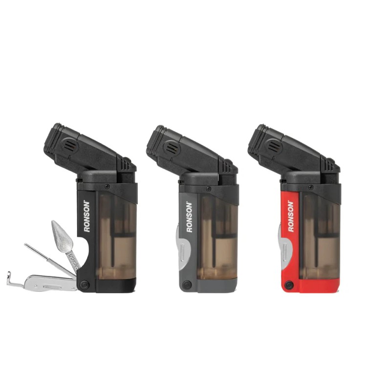 Ronson Black SideKyck Butane Lighter for Cigars and Pipe Enthusiasts