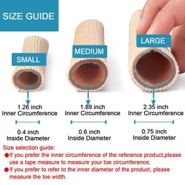 24 PCS Toe Tubes, 0.98 Inches Cushion Tube, Corn Pads for Toes, Sleeves Soft Gel Protectors for Cushions, Corns, Blisters, Calluses (3 Size)