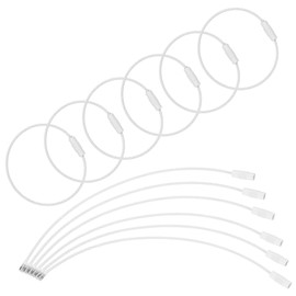 uxcell 22 Pcs Wire Keychain Cable, 6 Inch Coated Stainless Steel Luggage Tag Loops 2mm Dia Metal Wire Cable Key Ring Loop for Luggage Key ID Keepers Tags Keyrings, White