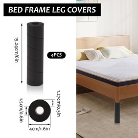 Longzhuo Bed Frame Toe Protectors, 4 pcs Adjustable Chair Leg Floor Protectors, Bed Frame Cover for Furniture, Foam Chair Leg Caps for Hardwood, Tile Floors from Scratches and Noise (4pcs, One Size)
