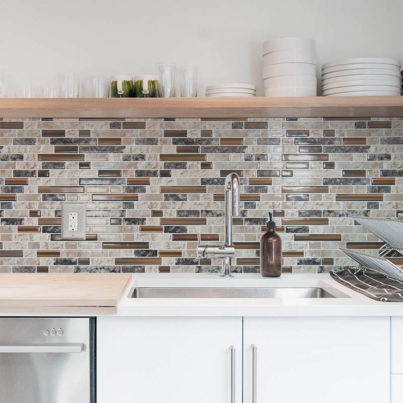 Art3d 10-Sheet Heavy-Duty Peel and Stick Backsplash, Waterproof Wall Tiles
