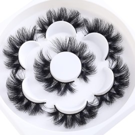 DYSILK 6D False Eyelashes, Fluffy Long Dramatic Natural False Eyelashes, Thick Soft Reusable Artificial Eyelashes, Makeup Pack, 5 Styles Mixed (HF01)