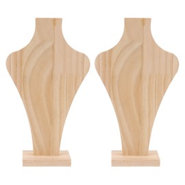 2pcs Wooden Necklace Display Stand Vase Shaped Light Weight Solid Wood Jewelry Rack for Home and Professional Display L