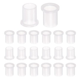 QUARKZMAN 20 x Plastic Flange Sockets ID 8 mm x OD 9.6 mm x Length 12.4 mm Nylon Bushings, White