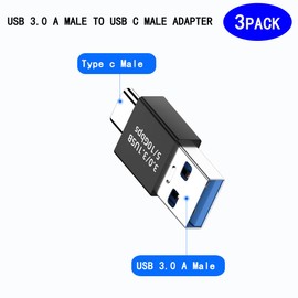 rgzhihuifz Adaptador USB 3.1 macho a USB C macho USB A a USB C conector de 10 Gbps, compatible con teléfonos móviles, computadoras, computadoras portátiles, color negro 【Paquete de 3