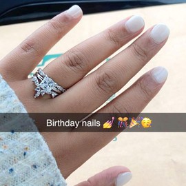 SHELOVES Princess Cut Engagement Rings for Women 925 Sterling Silver Travel Ring AAAAA CZ Fake Diamond Ring Sz T 1/2