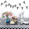 Checkered Race Car Party Supplies Including Plastic Disposable Black and