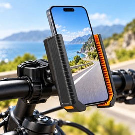Golf Cart Phone Holder for Hands-Free Viewing – 360° Rotating Quick-Lock Handlebar Mount for 4.5–7 Inch Smartphones