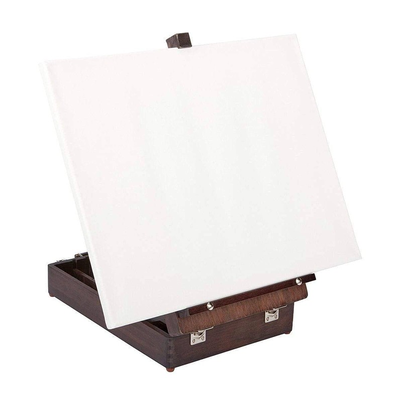 KINGART 702 Adjustable Wood Table Sketchbox Easel, Premium Beechwood Espresso