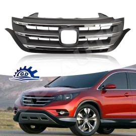 GD-AUTO For 2012 2013 2014 Honda CRV CR-V Front Bumper Upper Grill Grille w/Chrome Trim