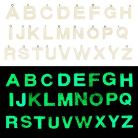 Bestewelry 26Pcs Resin Letter Charms Pendants Glow in the Dark Initial A-Z Alphabet Charms Large Luminous Capital Letter Charms for DIY Crafts Bracelet Necklace Keychain Jewelry Making