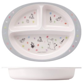 Skater M370-A Children's Plate, Melamine, Lunch Plate, Moomin, Star, 25.4 fl oz (750 ml)