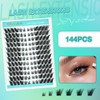 Obeyalash Fox Eye Cluster Lashes Extensions, 144 Pieces, Individual Eyelashes,