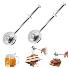 Set of 2 Tea Strainers, Tea Balls, Tea for Loose Tea, Strainer with Stainless Steel, Matcha Tea Infuser, Tea Filter, Tea Tongs, Tea Bag Set Strainer, for Tea Tongs, Funnel, Loose Funny Tea Infuser