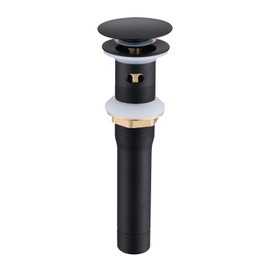 Jincrop Bathroom Sink Drain Matte Black with Overflow, Pop Up Drain Assembly with Detachable Strainer Basket Brass Stainless Steel Drain Plug Kit