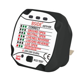 BSIDE AST01ER Socket Tester RCD Outlet Tester Automatic Electric Power Circuit Polarity Voltage Detector Wall Plug Breaker Finder Leakage Test
