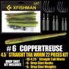 Drop-Shot-Rigs-for-Bass-Fishing-Soft-Plastic-Lures-Worm Fishing Hooks, 4.5 inch Rubber Worms, Wacky Worms, Straight