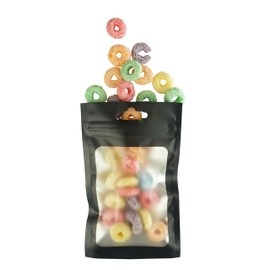 Black with Window Flat Reclosable Storage Bags for Small Business, Bulk, Freeze Dried Candy, Party Favor, Beauty Wax Melt, Accessories Packaging Bags with Hang Hole (100, 2.76 inch x 3.94 inch)