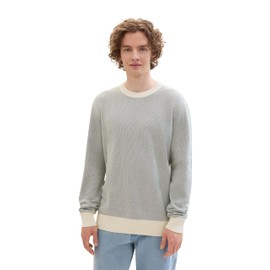 TOM TAILOR Denim Men's 1041757 Sweater, 35635 Butter Cream Twotone, XL