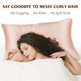 Fittia Satin Pillow Cases 2 Pack Queen, Satin Pillowcase for Hair and Skin with Zipper, Smoother & Softer Than Silk for Summer Cooling, Light Plum, 20''x30''