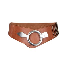 Laroal Vintage Wide Elastic Belt for Women PU Leather Stretchy Waist Belt Retro Cinch Belt Adjustable Waistband for Dresses and Casual Wear Comfortable Stretch Belt 80-95cm