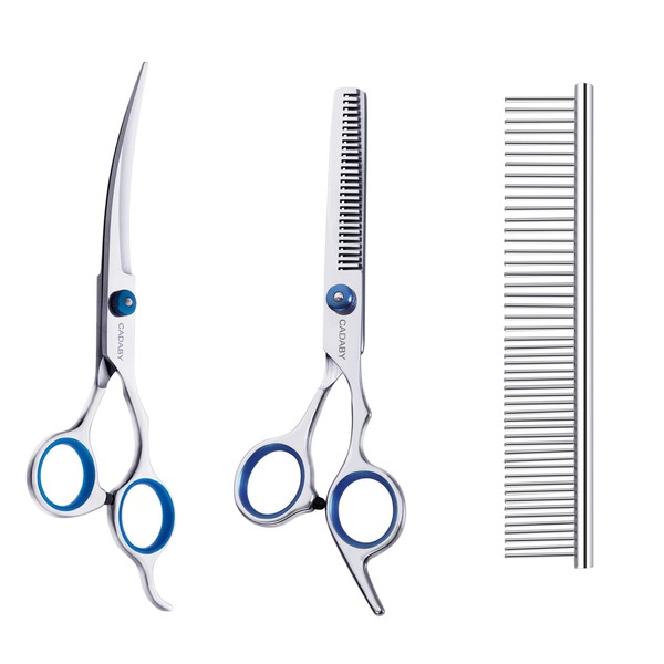 CADABY Dog Grooming Scissors Kit, 3 in 1 Dog Grooming