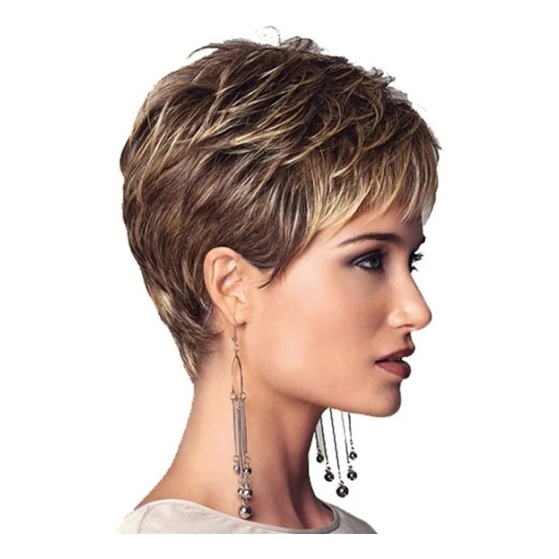 Peluca De Mujer Cabello Corto Y Rizado Moda Natural 1