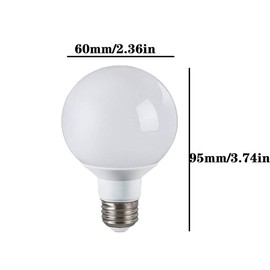 Lxcom Lighting G60 LED Light Bulb 3W Globe Bulbs 25W Incandescent Bulb Equivalent E26/E27 Base Warm White 3000K 300LM LED Small Vanity Light for Makeup Mirror Home Lighting, 6 Pack
