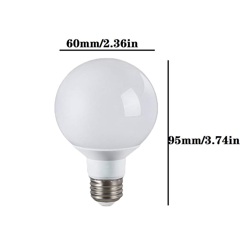 Lxcom Lighting G60 LED Light Bulb 3W Globe Bulbs 25W