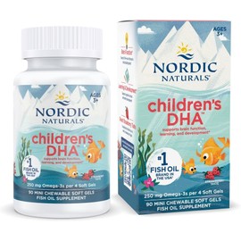 Nordic Naturals, Children's DHA, Strawberry, 250 mg, Chewable Soft Gels