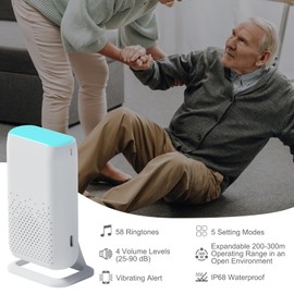 ALEENFOON Wireless Caregiver Pager Vibration Caregiver Pager Home Safety Patient Alert Alarm System Elderly Alarm Call Button Personal Alarms for Elderly Kids (1 to 1)