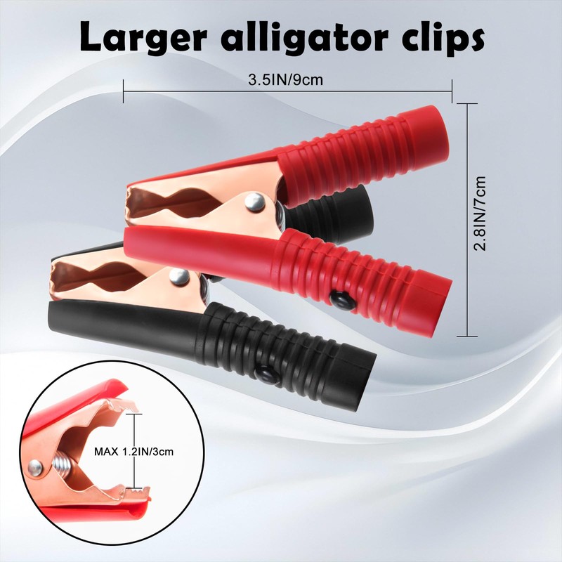 SCCKE 4.9FT 14AWG Battery Alligator Crocodile Clip to SAE Connector