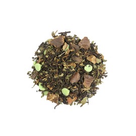 Nelson's Tea - Mint Chocolate Chip - Black Loose Leaf Tea - Pu-erh black tea, spearmint leaf, carob bean pods, mint chocolate chips, and natural flavoring (Sample)