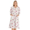 Collections Etc Floral Print Snap Front Long-Sleeve Flannel Robe with