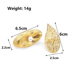 Quivox Gold Statement Rings for Women,Adjustable Chunky Rings Vintage Big Open Ring Set Stacking Pearl Ring Pack,Boho Everyday Jewelry Accessories Gift(Gold,Gold1)