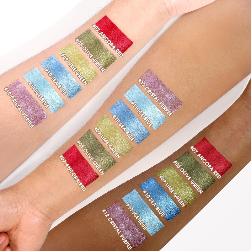 DE'LANCI Green Glitter Liquid Eye Shadow, Bright Glitter Eye Make-Up,