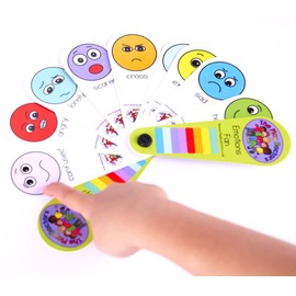 Emotions Face Feelings Fan Flash Cards - ASD / Autism / SEN / Special Needs Nonverbal Speech Delay Social Communication Aid