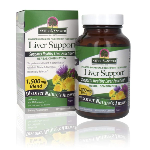 Nature's Answer Liver Support | Herbal Combination with Milk Thistle & Dandelion | Dietary Supplements | Promotes Healthy Liver Function | Kosher Certified, Vegetarian & Vegan 90 Capsules